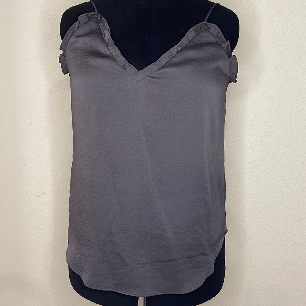 Express grey ruffle tank